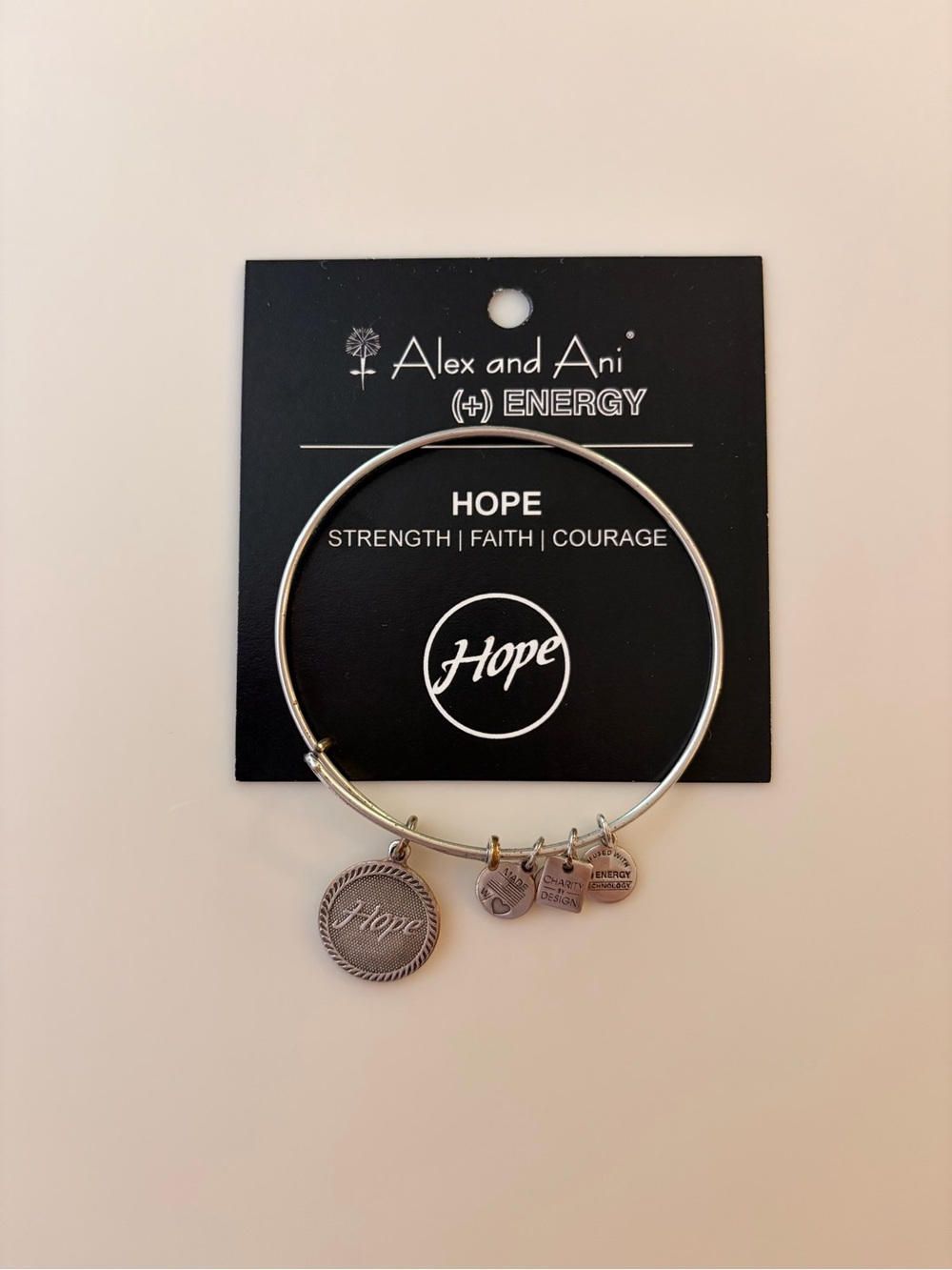 Alex and Ani Silver Hope Charm Bracelet